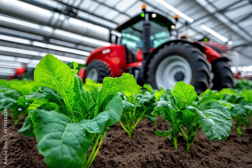 An advanced technology farm with autonomous tractors and AI-driven ...