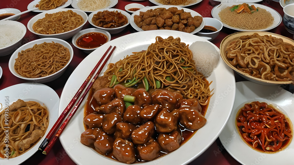Delicious Chinese cuisine, Chinese meal, Asian cuisine, ai generated Delicious Chinese cuisine, Chinese meal, Asian cuisine, ai generated