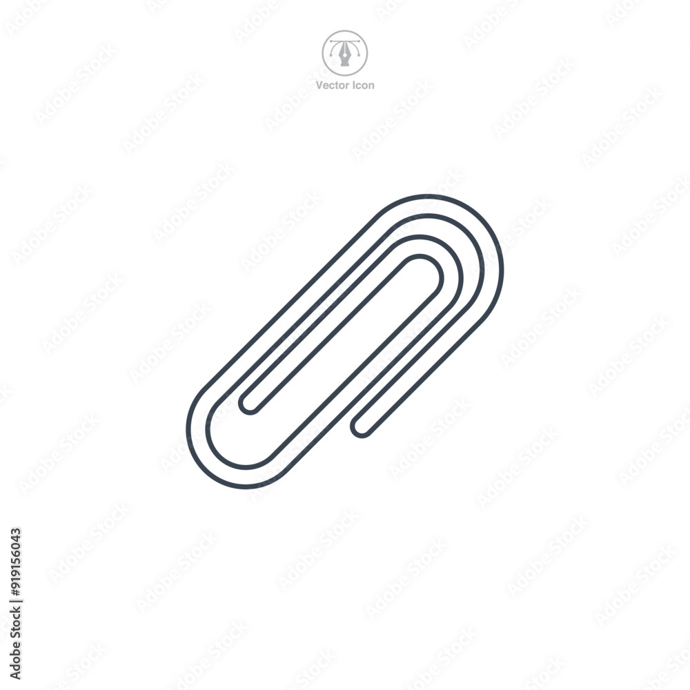 Paperclip icon symbol vector illustration isolated on white background Paperclip icon symbol vector illustration isolated on white background