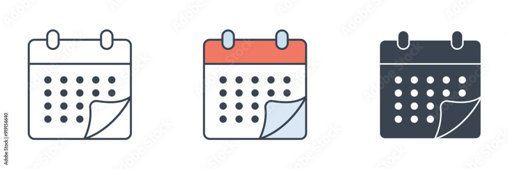 Calendar icon symbol vector illustration isolated on white background Calendar icon symbol vector illustration isolated on white background