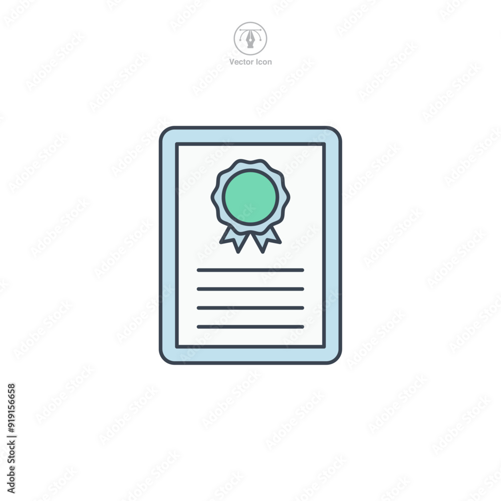 Certificate icon symbol vector illustration isolated on white background Certificate icon symbol vector illustration isolated on white background
