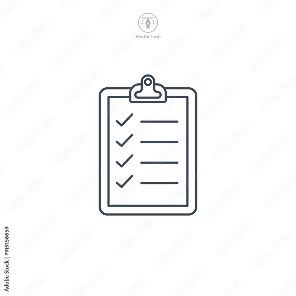 Clipboard icon symbol vector illustration isolated on white background Clipboard icon symbol vector illustration isolated on white background