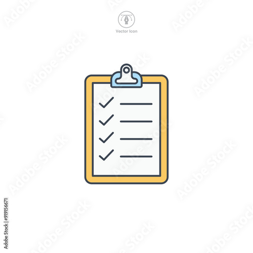 Clipboard icon symbol vector illustration isolated on white background