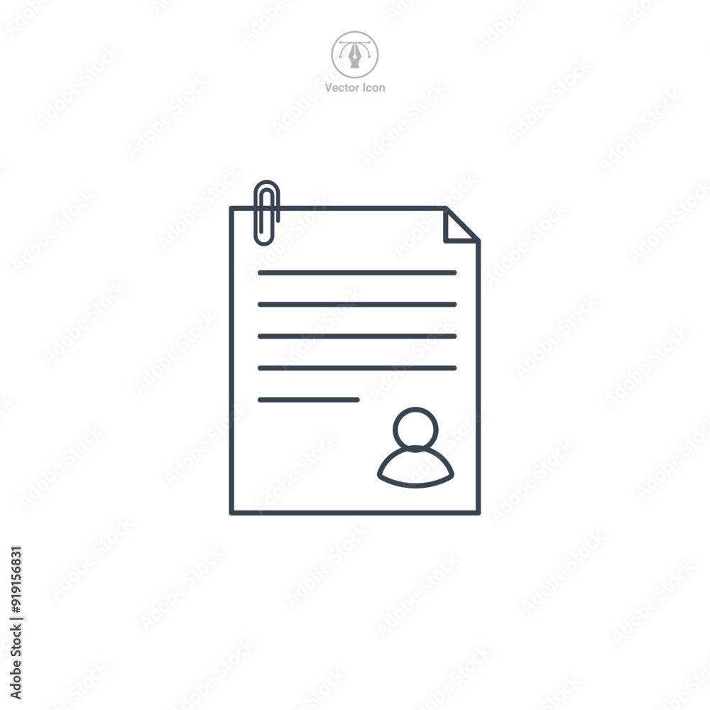 Document icon symbol vector illustration isolated on white background Document icon symbol vector illustration isolated on white background