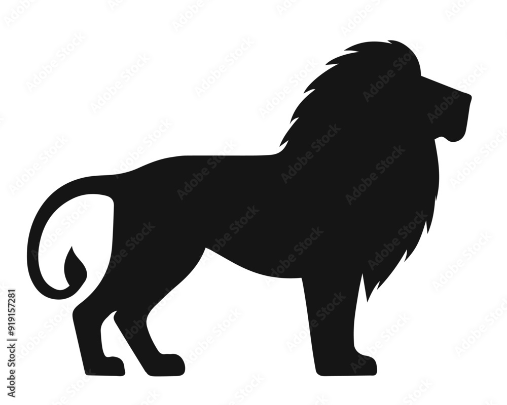 Lion black silhouette. Vector illustration Lion black silhouette. Vector illustration