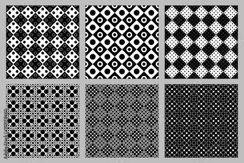 Geometrical seamless circle pattern background collection -  vector designs