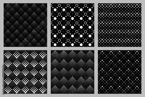 Seamless  circle pattern background design set - abstract vector illustration