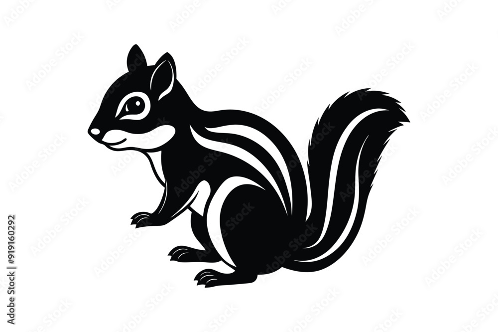 Obraz premium Chipmunk silhouette vector art isolated on white background