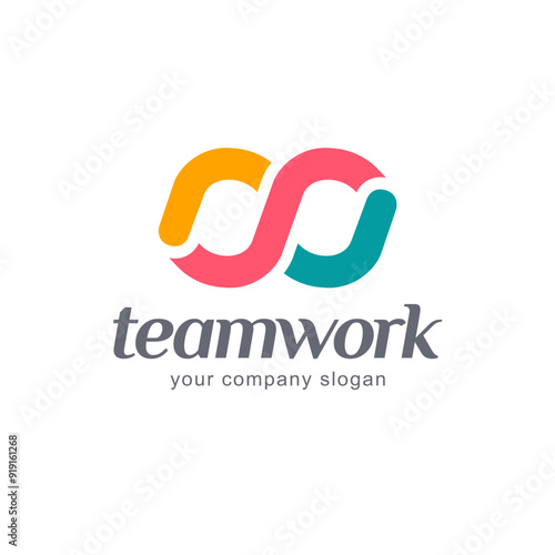 Vector logo design template. Teamwork abstract icon. Infinity sign.