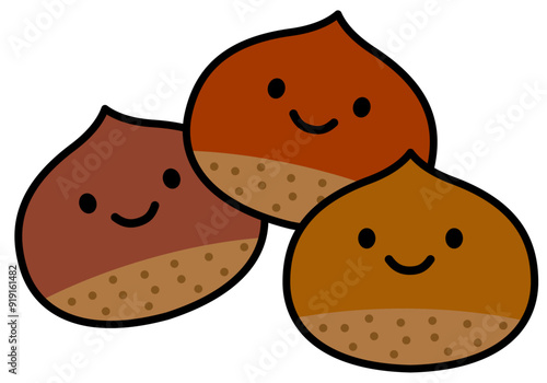 かわいい栗のキャラクターイラスト5