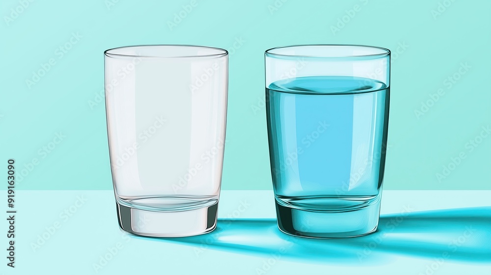 Glass half full or half empty, cool graphic Glass half full or half empty, cool graphic