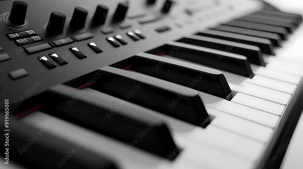 Closeup of Piano Keys, Black and White Closeup of Piano Keys, Black and White