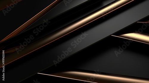 Abstract background with metallic gold lines on a black surface.