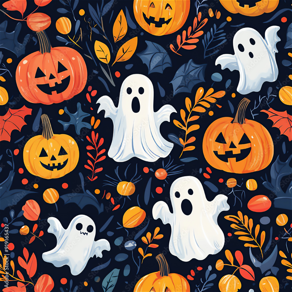 ハロウィンのコミカルなイラスト、ベクター素材