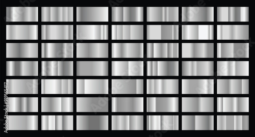 Set of silver texture background. Silver background texture. Steel metal background templates. Metal gradient collection. Vector illustration