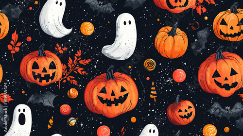 ハロウィンのコミカルなイラスト、ベクター素材