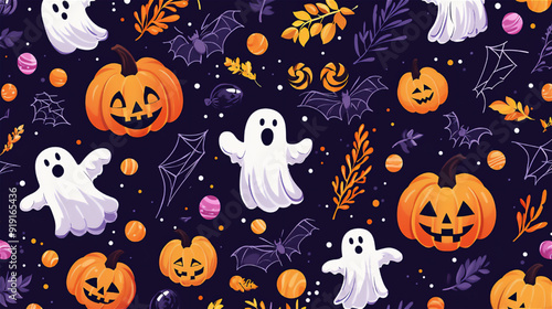 ハロウィンのコミカルなイラスト、ベクター素材