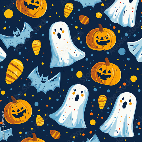 ハロウィンのコミカルなイラスト、ベクター素材