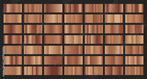 Set of bronze texture background. Bronze background texture. Steel metal background templates. Metal gradient collection. Vector illustration