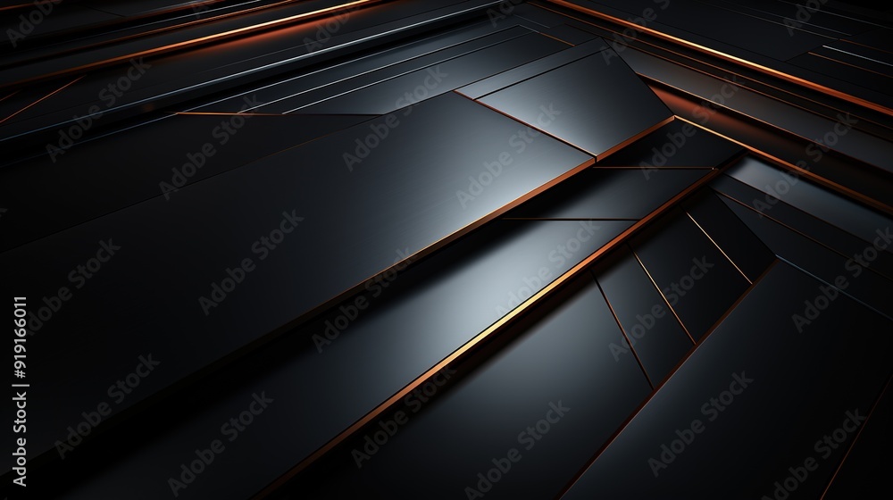 Obraz premium Abstract black and copper geometric pattern.