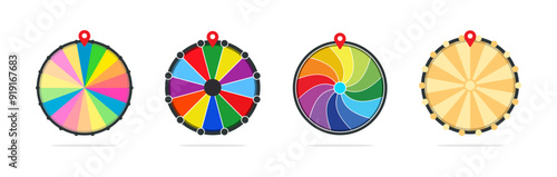 Wheel of fortune vector roulette illustration.