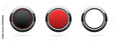 Buttons realistic illustration collection.
