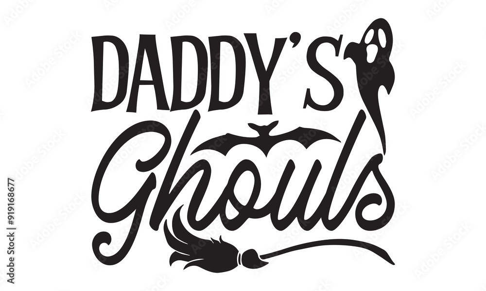 Daddy’s Ghouls, Haunting Halloween T-Shirt Design Hand-Drawn Lettering Phrase Isolated on White Background, Calligraphy Graphic Design Typography Element, Handwritten Vector Sign, SVG Art Daddy’s Ghouls, Haunting Halloween T-Shirt Design Hand-Drawn Lettering Phrase Isolated on White Background, Calligraphy Graphic Design Typography Element, Handwritten Vector Sign, SVG Art
