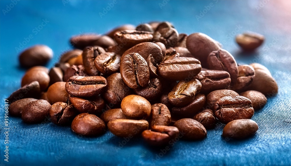 Naklejka premium Close-up of fresh coffee beans