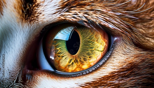 Close-up of a cat's eye-_A detailed macro shot of a cat's eye, showcasing its color and texture