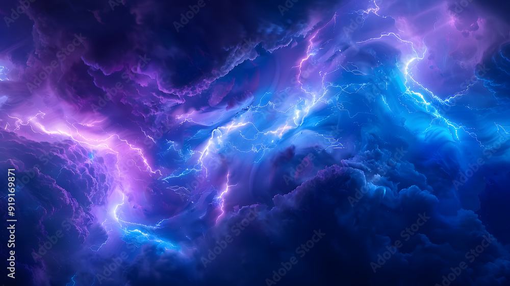 A stormy sky with a lot of lightning and a few clouds. A stormy sky with a lot of lightning and a few clouds.