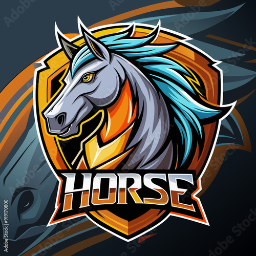 Horse mascot for sports and esports vector logo