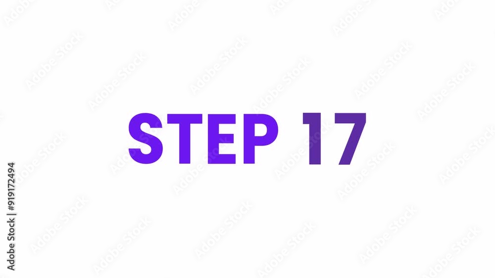 Step 17 Animated Text Buttons. Alpha matte with transparent background 4K resolution. Step 17 Animated Text Buttons. Alpha matte with transparent background 4K resolution.
