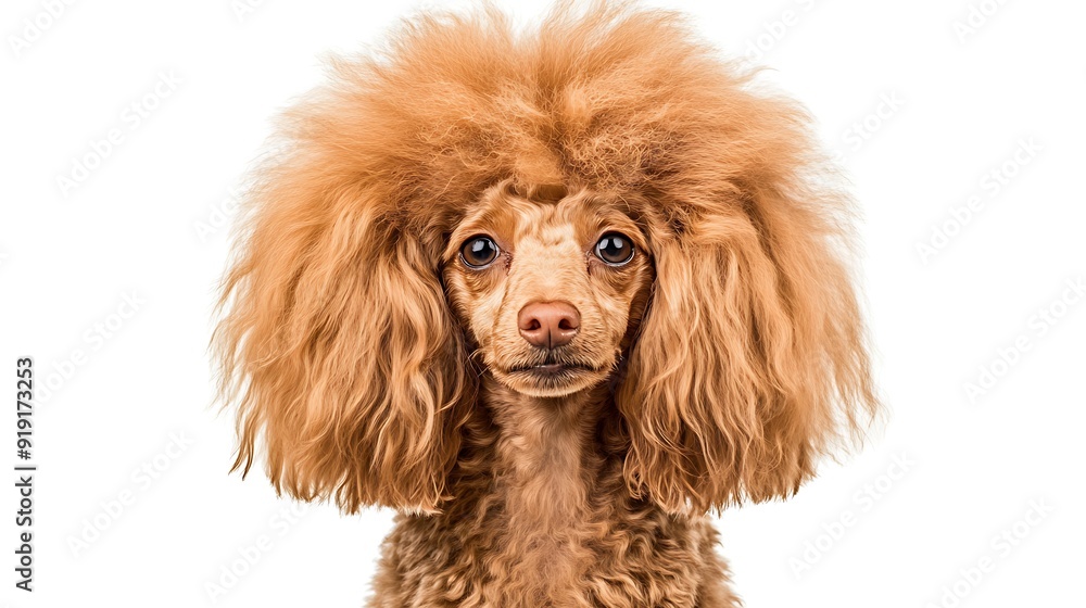 Portrait of a Poodle with Fluffy Hair Portrait of a Poodle with Fluffy Hair