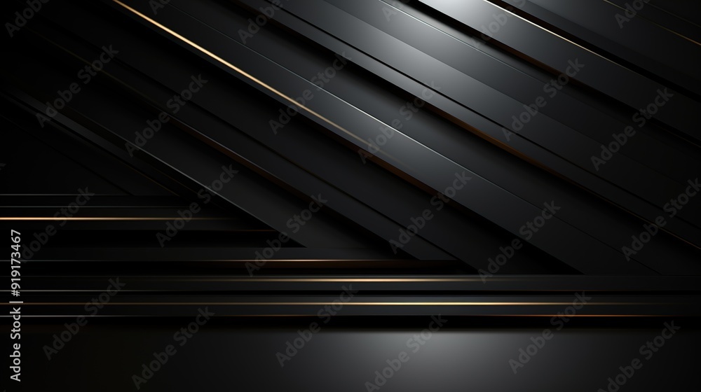 Abstract black background with gold lines. Abstract black background with gold lines.