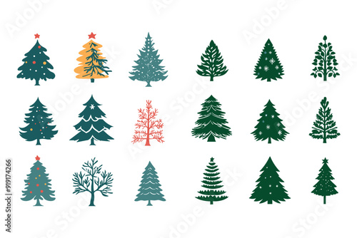 Christmas tree vector silhouette 
