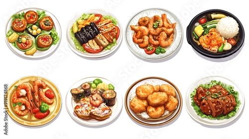 Wallpaper Mural Asian Cuisine Delights: A Visual Feast of Dishes Torontodigital.ca