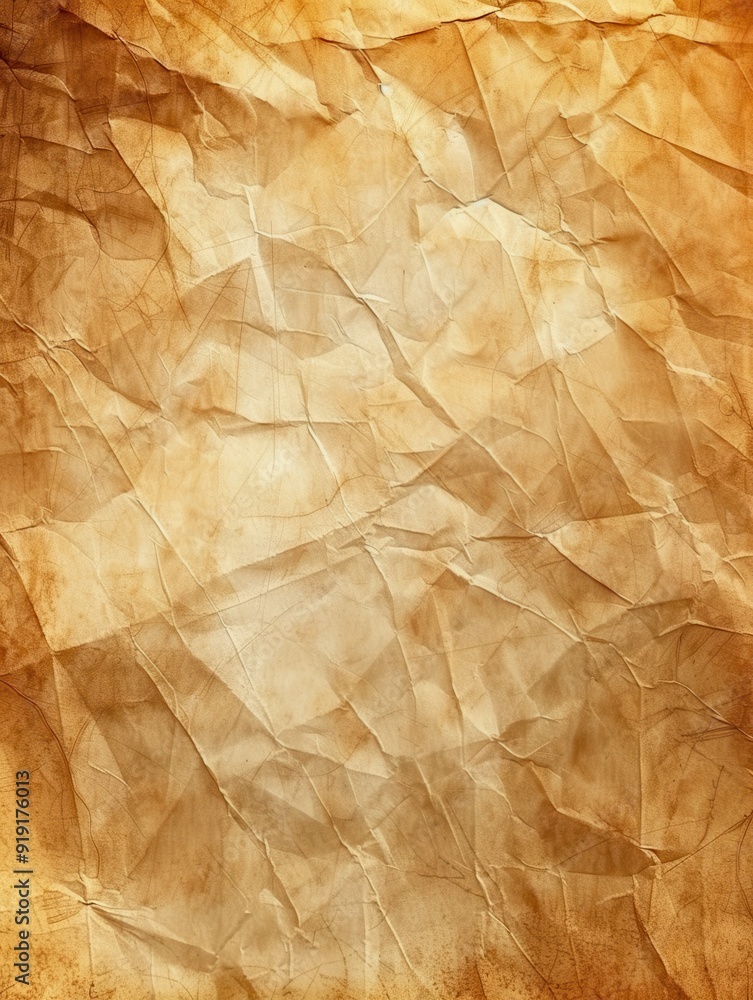 Fototapeta premium Old brown paper background, vintage texture, rustic, map-like appearance.