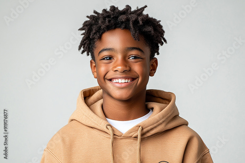Obraz na płótnie Black teenager boy on a outdoors background w salonie