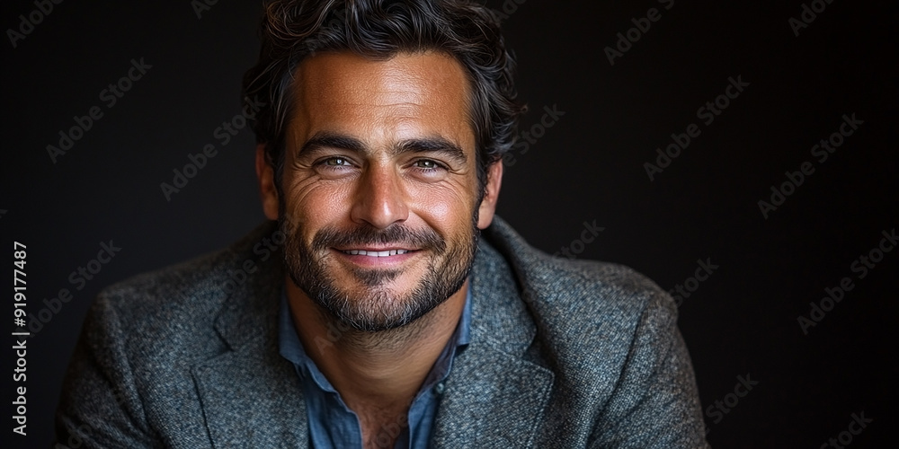 Obraz premium Portrait of smiling white cute young man