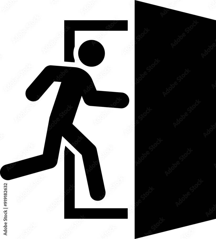 Exit symbol. Silhouette icon. Exit symbol. Silhouette icon.