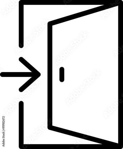 Exit symbol. Linear icon.