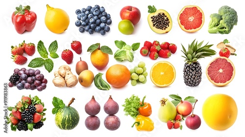 Assortment of Fresh Fruits and Vegetables