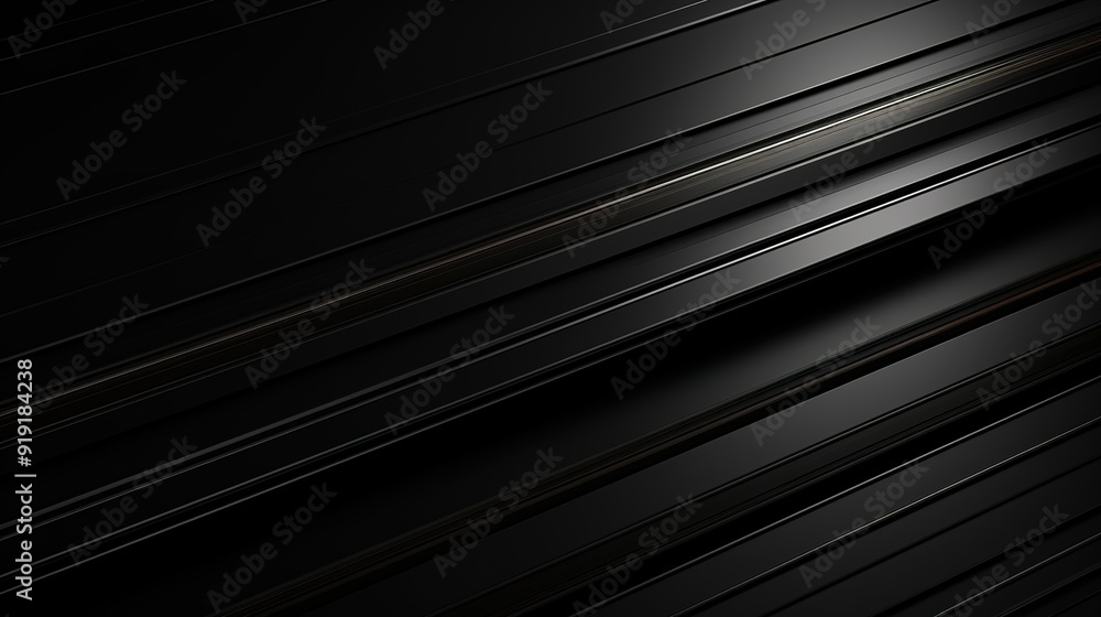 Obraz premium Abstract black diagonal lines with subtle light reflection.