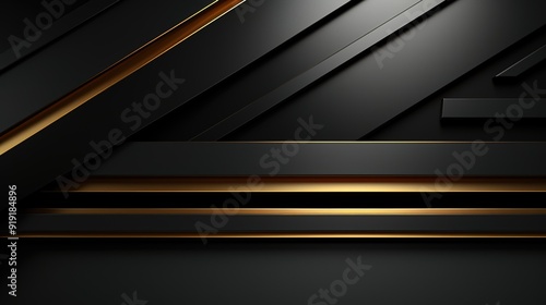 Abstract black and gold geometric background.