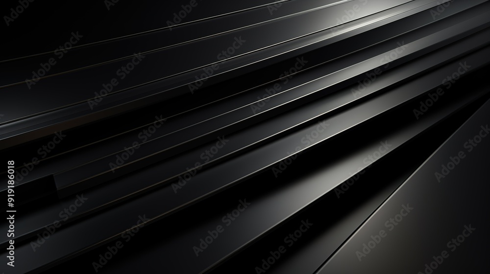 Obraz premium Abstract black geometric background with angled lines.