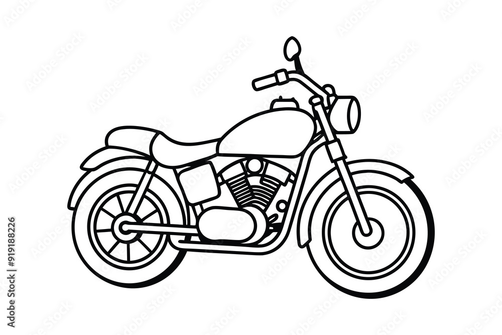 Obraz premium Motorcycle Line Art Illustration Background