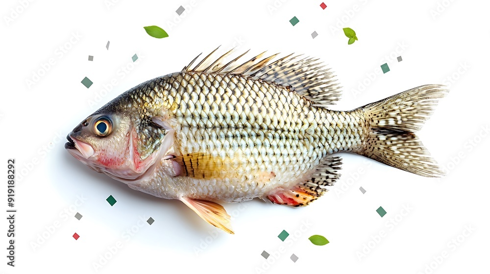 Freshly Caught Tilapia with Green Accents Freshly Caught Tilapia with Green Accents