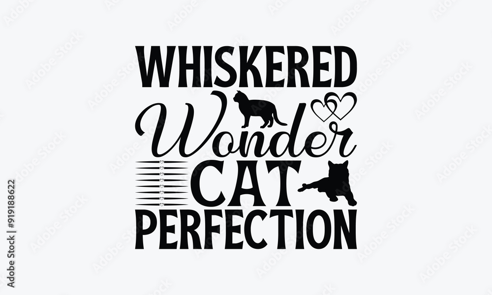 Whiskered Wonder Cat Perfection - American Shorthair Cat T-Shirt Design, Illustration For Prints On T-Shirts And Bags, Posters, Silhouette Cameo, Cricut, Eps, Files For Cutting. Whiskered Wonder Cat Perfection - American Shorthair Cat T-Shirt Design, Illustration For Prints On T-Shirts And Bags, Posters, Silhouette Cameo, Cricut, Eps, Files For Cutting.