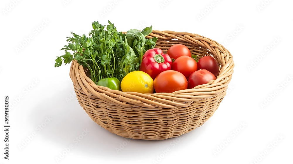 Fresh Produce in a Wicker Basket Fresh Produce in a Wicker Basket
