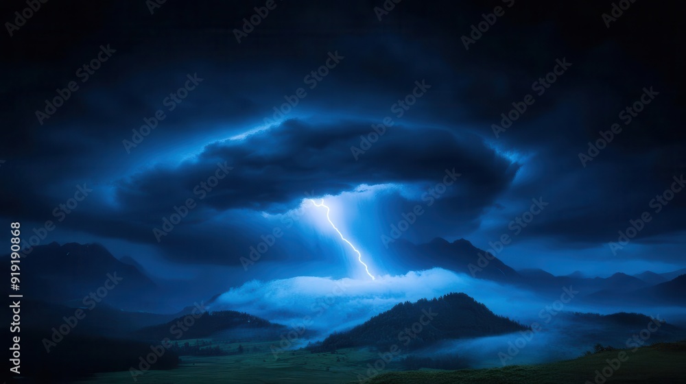 Dramatic storm lighting over mountains with dark clouds and intense energy, creating a captivating natural phenomenon. Dramatic storm lighting over mountains with dark clouds and intense energy, creating a captivating natural phenomenon.